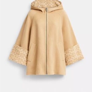 NEW! Coach Tan Hooded Cape
